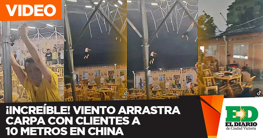 Increíble Viento Arrastra Carpa Con Clientes A 10 Metros En China