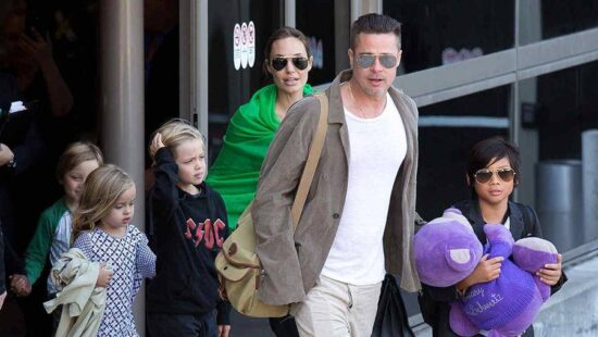 Bajo vigilancia, se reencuentra Brad Pitt con sus hijos