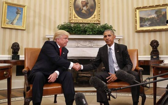 Histórico encuentro, Obama recibe a Trump