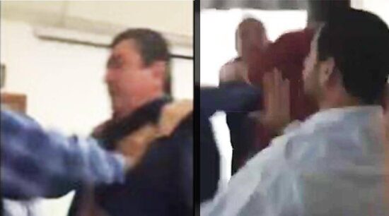 Se pelean a sillazos funcionarios de Tabasco