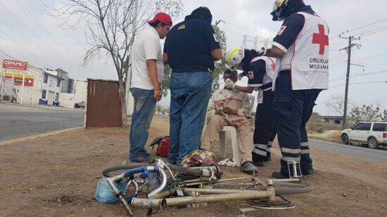 Ciclista se rompe la nariz