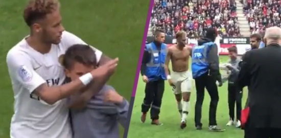 Neymar protegió a niño y le regaló su camiseta