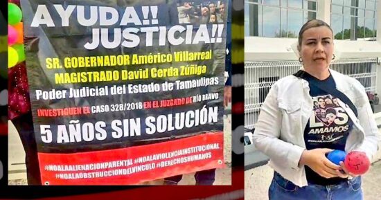 Se manifiesta maestra de Río Bravo en el Poder Judicial