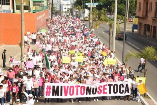 Marchan a favor de la democracia