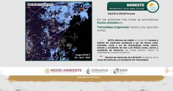 Nuevo frente frío amenaza con fuertes lluvias y vientos