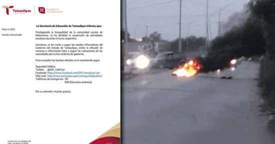 Suspenden clases en Matamoros