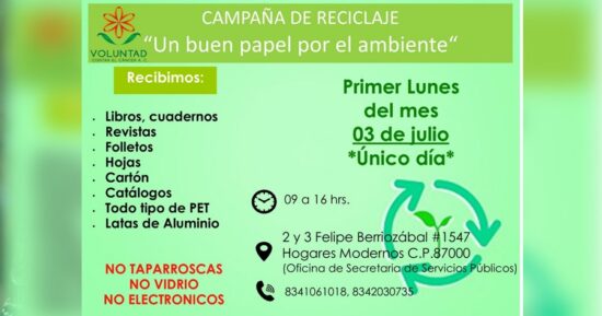 Reactiva Voluntad contra el Cáncer campaña de reciclaje