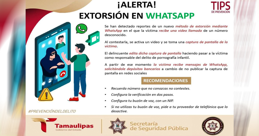 ¡alerta Nueva Extorsión En Whatsapp Ssp 1276