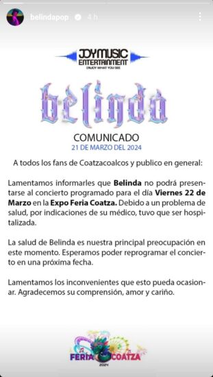 Belinda hospitalizada 3