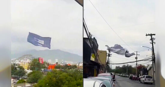 Lona Gigante, Vuela , Monterrey, Video, Viral