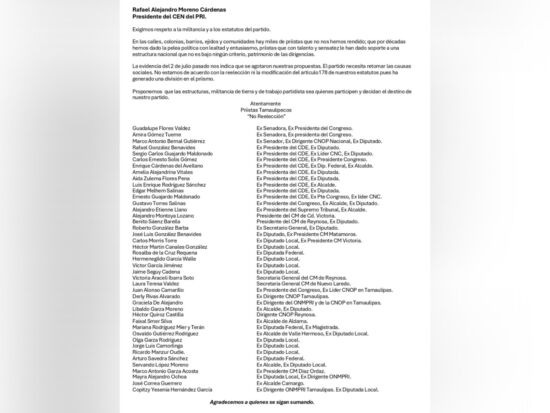 Exigen priistas de Tamaulipas renuncia de Alito