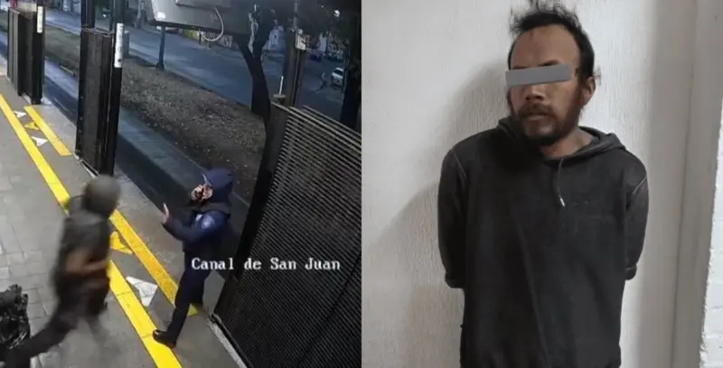 Policía Empujada Metrobús Video