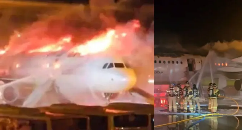 Video Avión Incendia Corea Sur