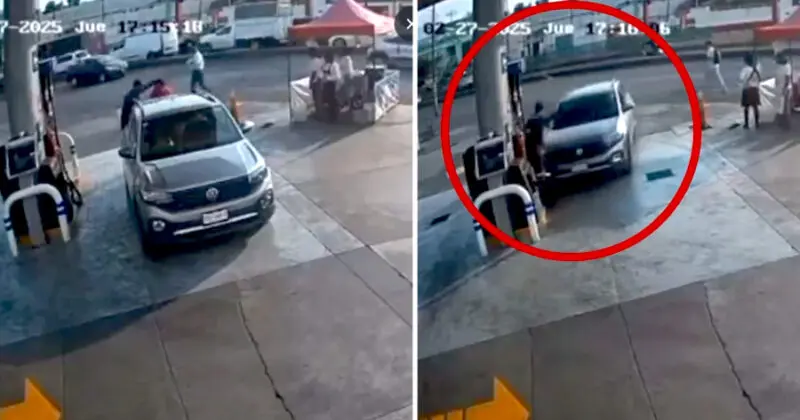 Automovilista Atropella Despachador Gasolinera