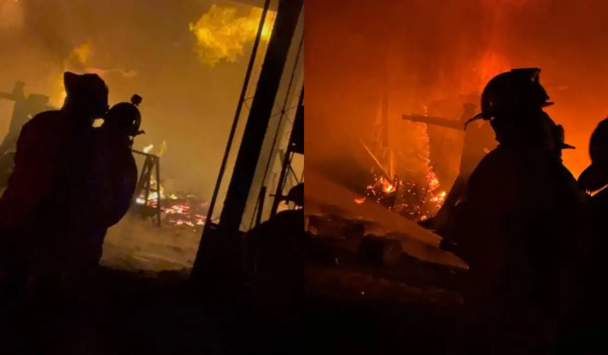Devastador incendio consume taller de carpintería