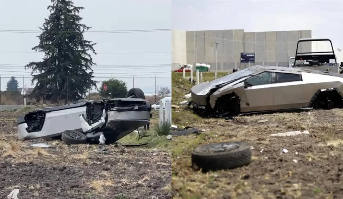 Cybertruck Vuelca Aeropuerto Toluca