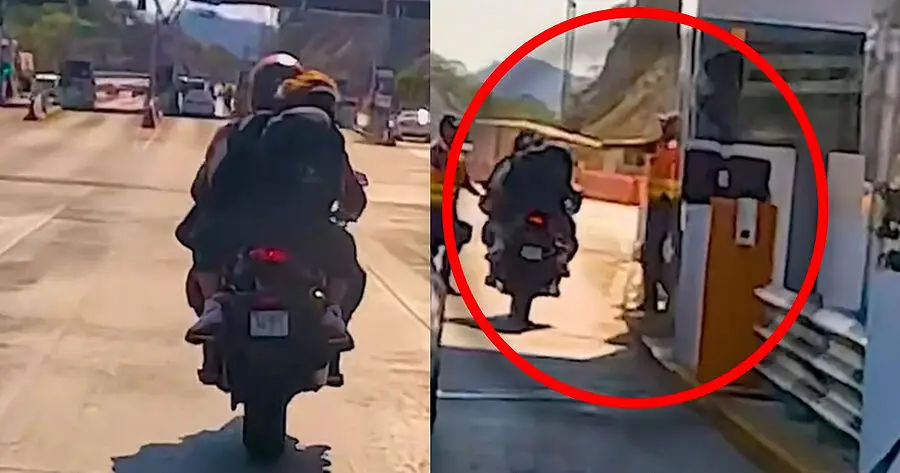 Motociclistas Caseta Golpeados Guardia