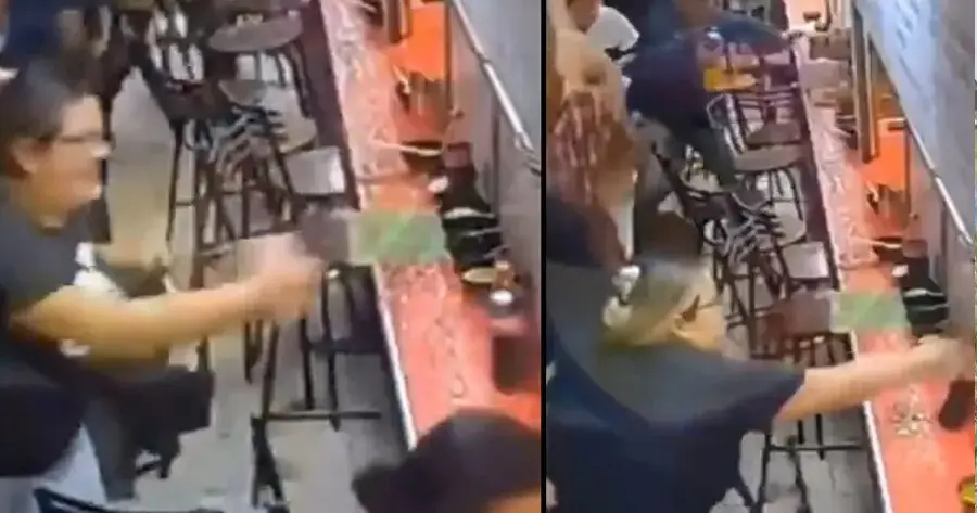 Mujer se regresa por su refresco en pleno caos por explosión